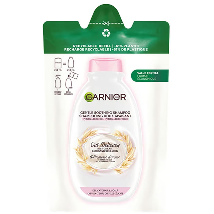 GARNIER Ultra Doux – Recharge shampoing délicatesse d’avoine 250 ml