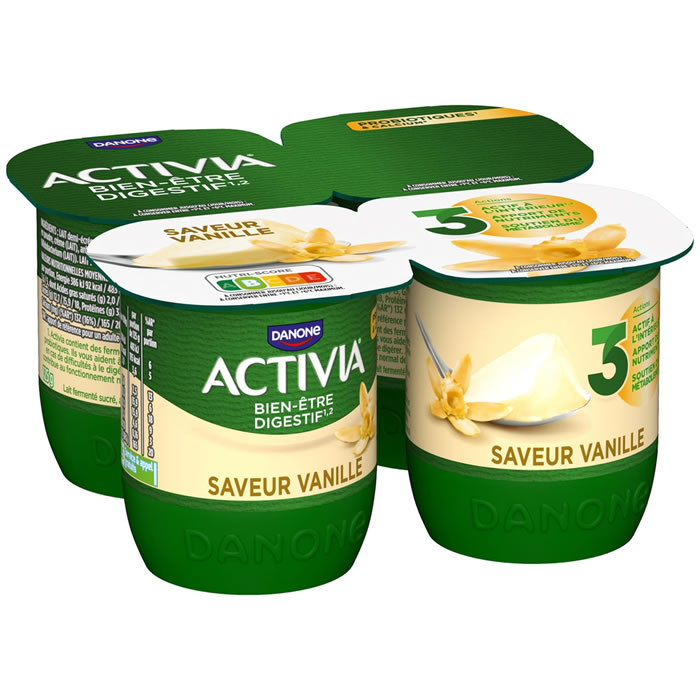 ACTIVIA – Yaourts bifidus à la vanille 4 x 125 g