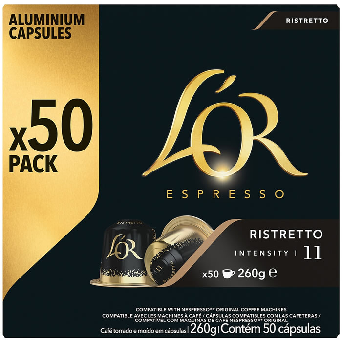 L’OR Espresso – Capsules de café ristretto N°11 Grand Format (50 capsules)