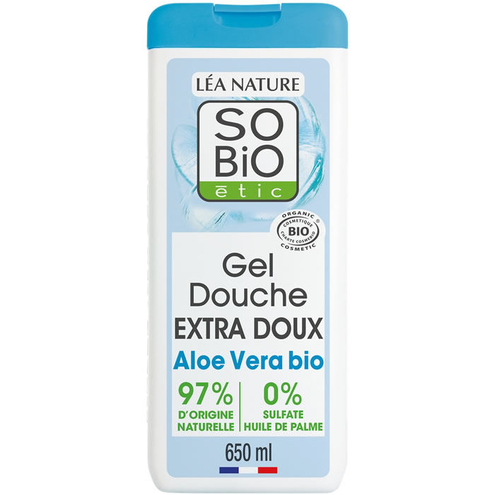 SO BIO ETIC Extra Doux – Gel douche au gel d’aloe vera bio 650 ml