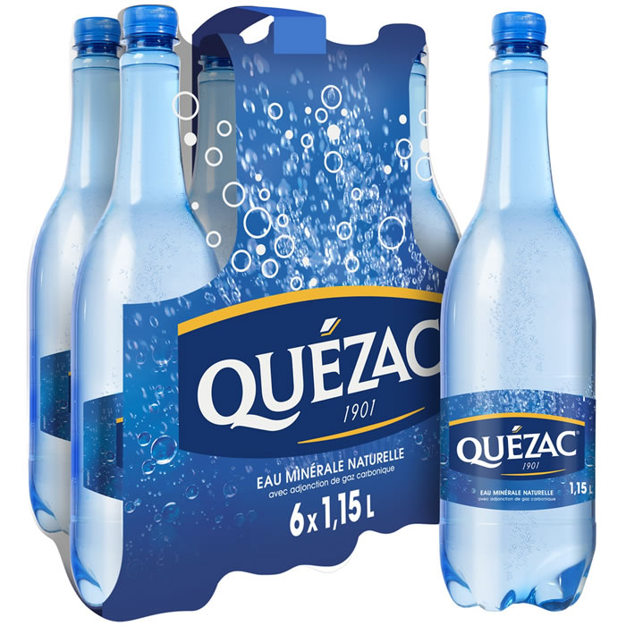 QUEZAC – Eau minérale naturelle gazeuse 6 x 1,15 L