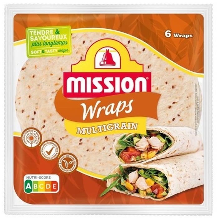 MISSION – Wraps de blé multigrains 370 g