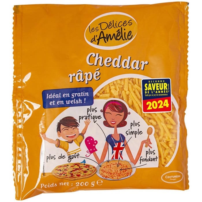 LES DELICES D’AMELIE – Cheddar râpé – 200g