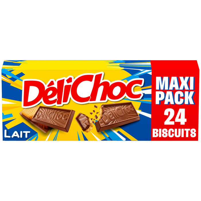 DELACRE DéliChoc – Biscuits petit beurre avec tablette de chocolat au lait 300g