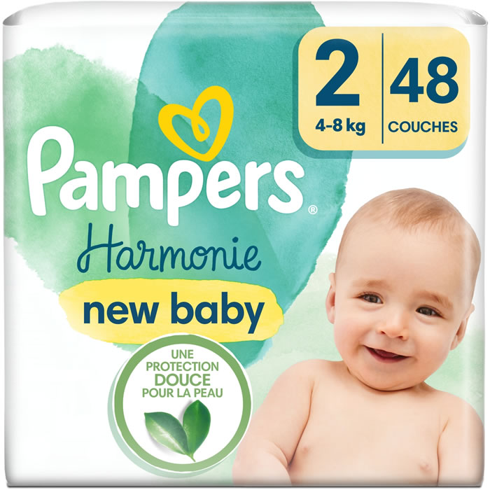 PAMPERS – Harmonie Taille 2 (4-8 kg) 48 couches