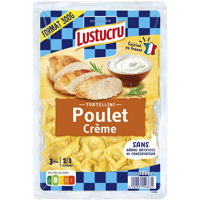 LUSTUCRU – Tortellini au poulet et crème 300g
