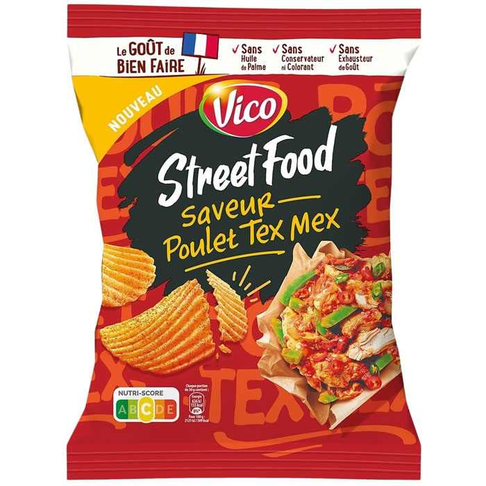 VICO Street Food – Chips ondulées au poulet tex mex 120g
