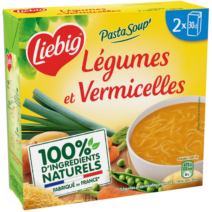 Liebig PastaSoup’ – Soupe potage de légumes et vermicelles 2x30cl