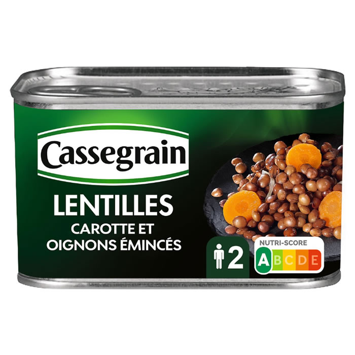 CASSEGRAIN – Lentilles cuisinées aux oignons et carottes 265g