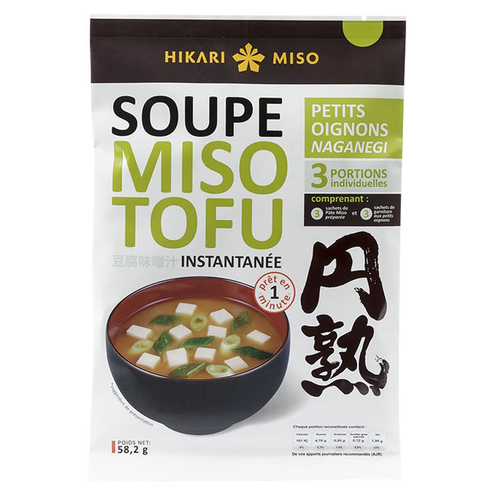 HIKARI MISO – Soupe miso instantanée au tofu et petits oignons 58,2g