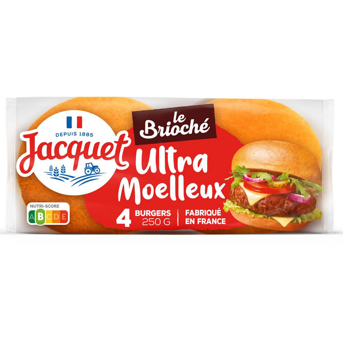 JACQUET – Pain hamburger brioché ultra moelleux 250 g