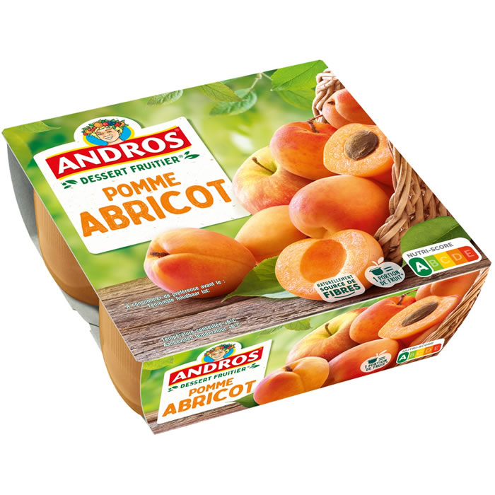 ANDROS – Dessert pomme et abricot 4 x 100g