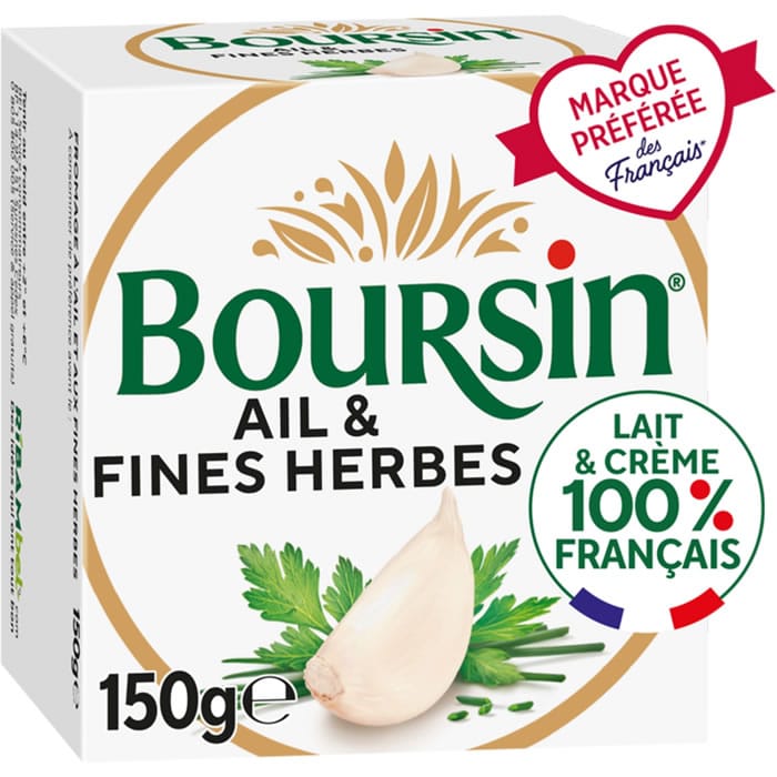 BOURSIN – Fromage frais à l’ail et fines herbes 150g