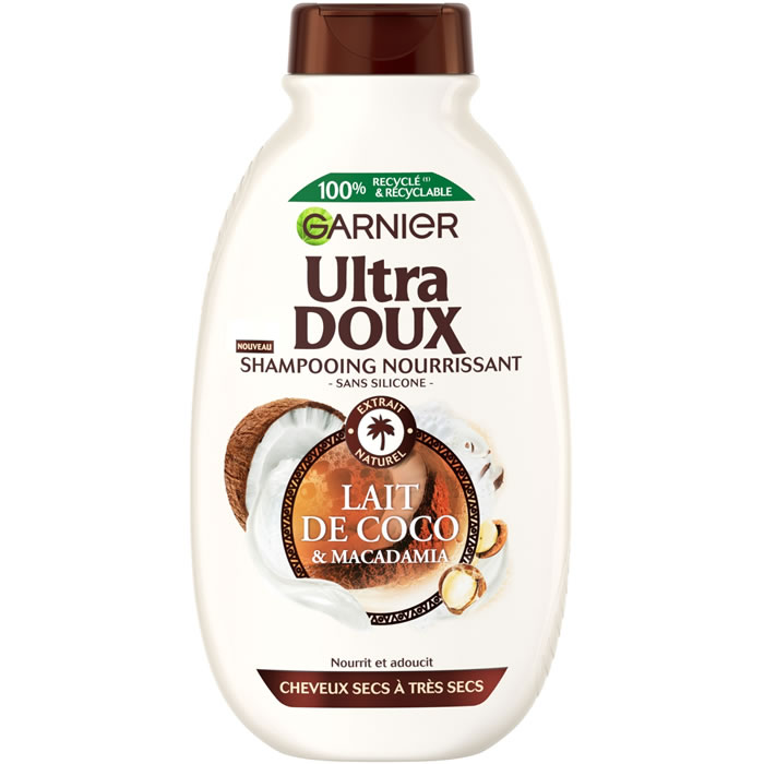 GARNIER Ultra Doux – Shampoing au lait de coco et macadamia 300 ml