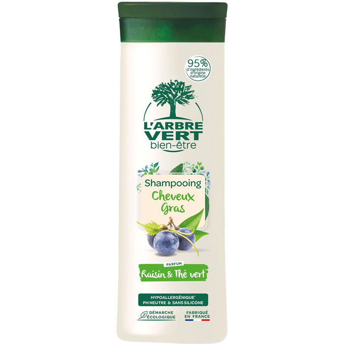 L’ARBRE VERT Bien-Être – Shampoing détox au raisin et thé vert 250 ml