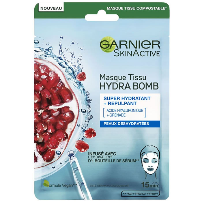 GARNIER Hydra Bomb – Masque tissu visage hydratant repulpant 1 masque