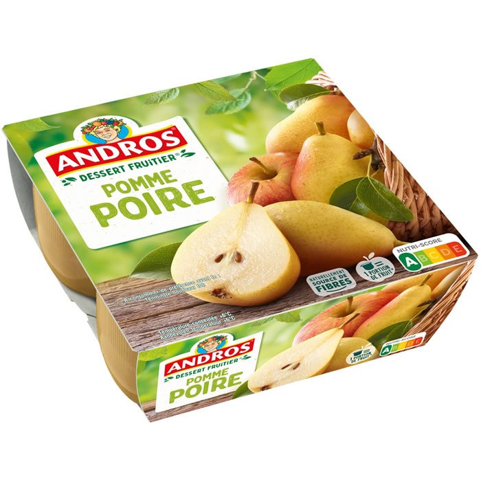 ANDROS – Dessert pomme et poire 4 x 100g