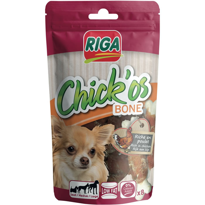 RIGA – Chick’Os Bone filets de poulet pour chien (80 g)
