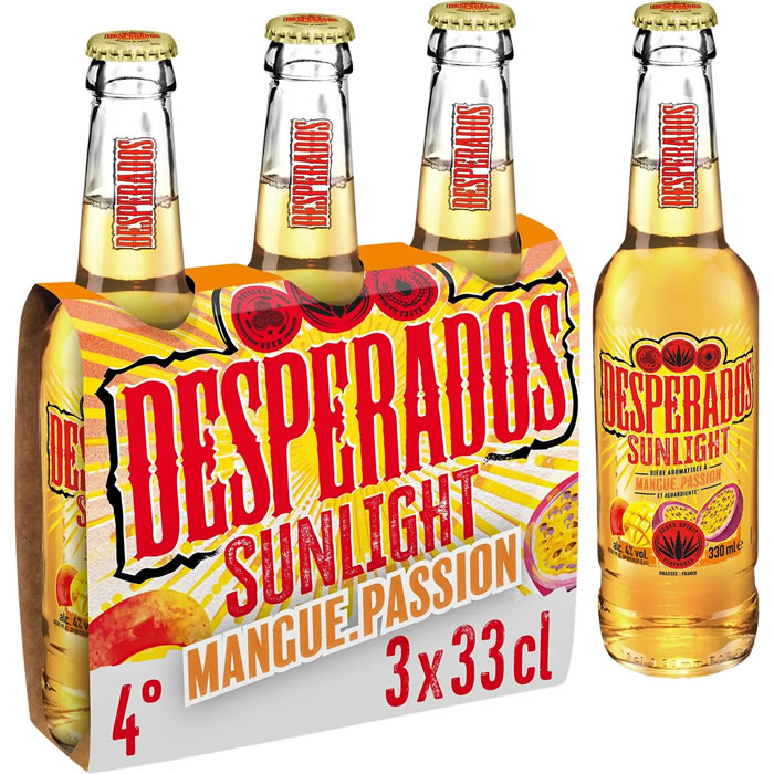 DESPERADOS – Sunlight Bière aromatisée rhum, mangue et passion 3 x 33 cl