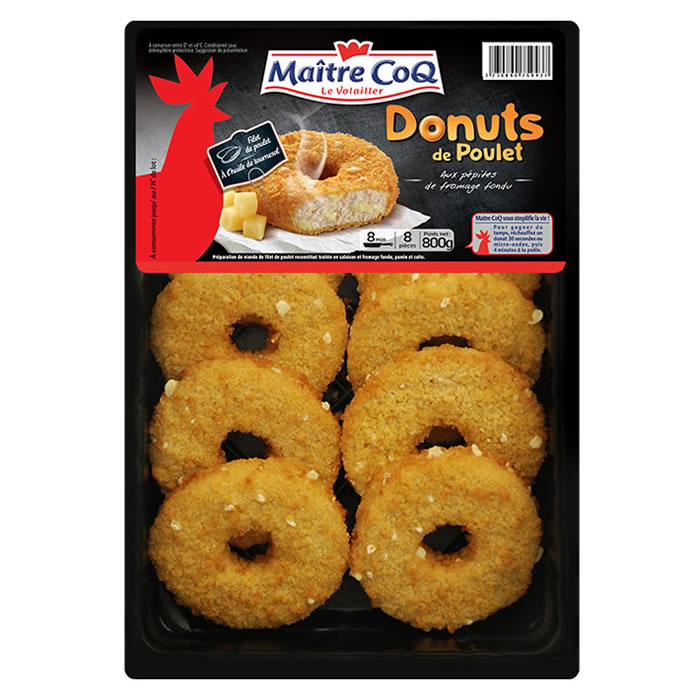 MAITRE COQ – Donuts panés de poulet et fromage fondu (800 g)