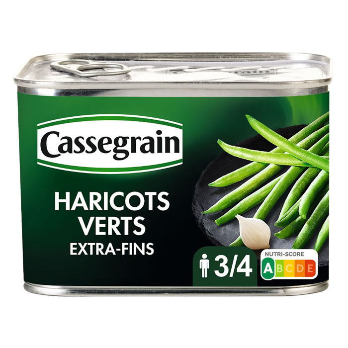 CASSEGRAIN – Haricots verts extra-fins cueillis et rangés main 390g