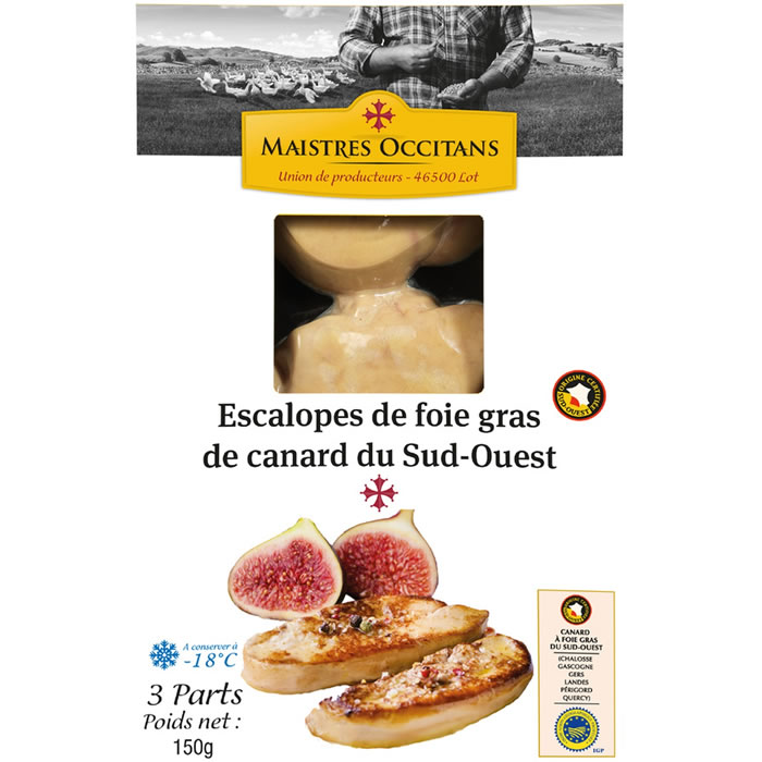 MAISTRES OCCITANS Escalopes de foie gras de canard du Sud-Ouest IGP