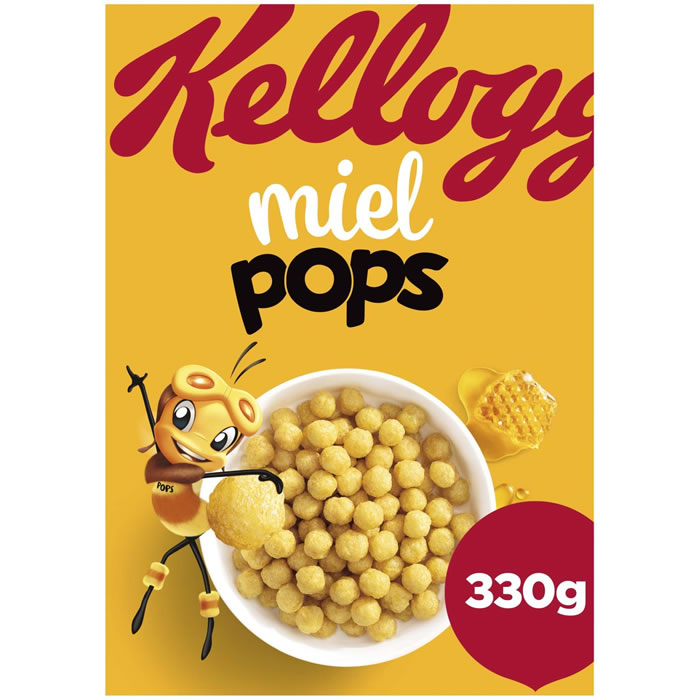 KELLOGG’S Miel Pops – Céréales de maïs soufflés au miel 330 g