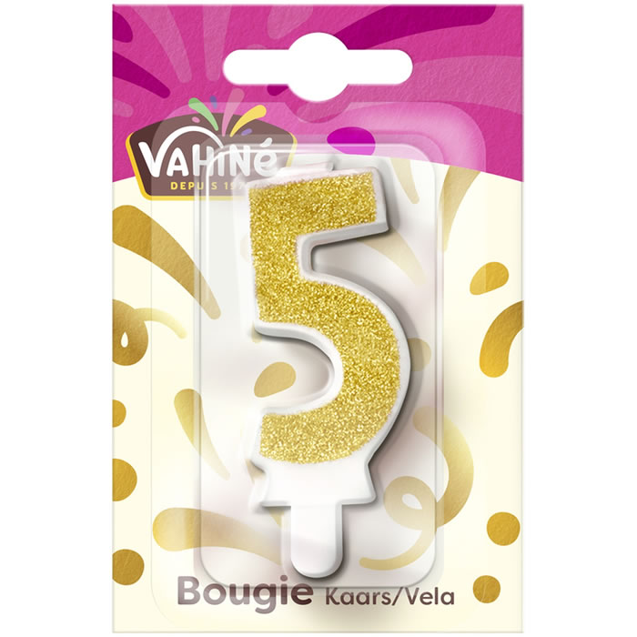 VAHINE – Bougie d’anniversaire chiffre n° 5 1 bougie