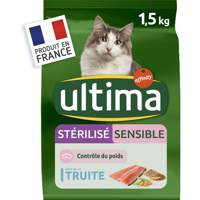 ULTIMA – Croquettes sensible stérilisé à la truite (1,5 kg)