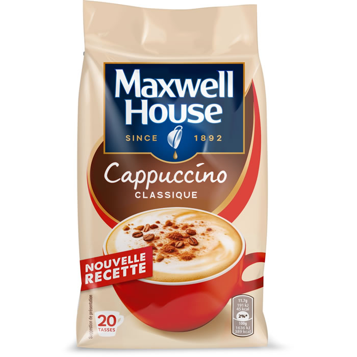 MAXWELL HOUSE – Café soluble cappuccino classique en poudre 235 g