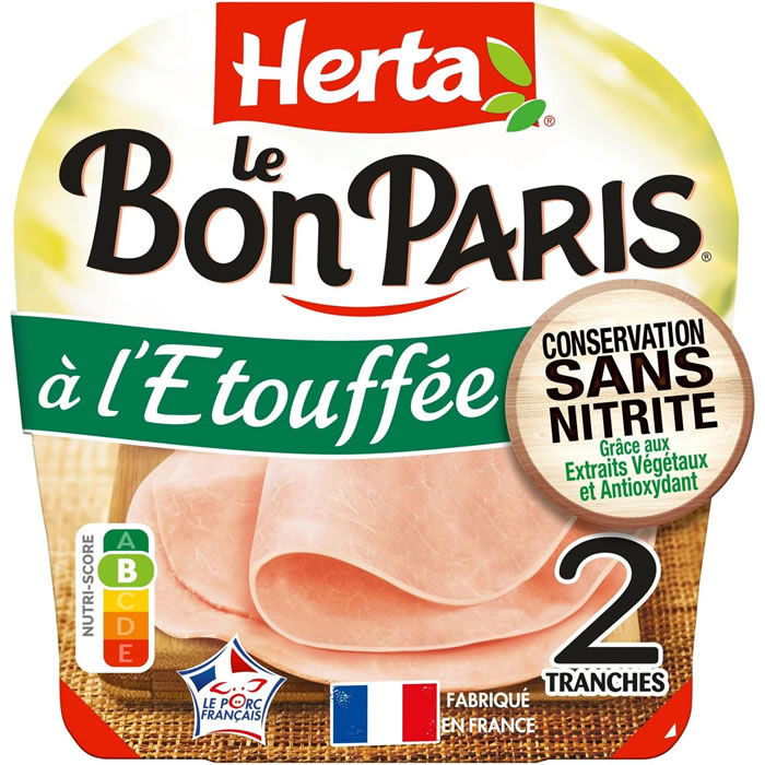 HERTA Le Bon Paris – Jambon cuit à l’étouffée sans nitrite (70 g)