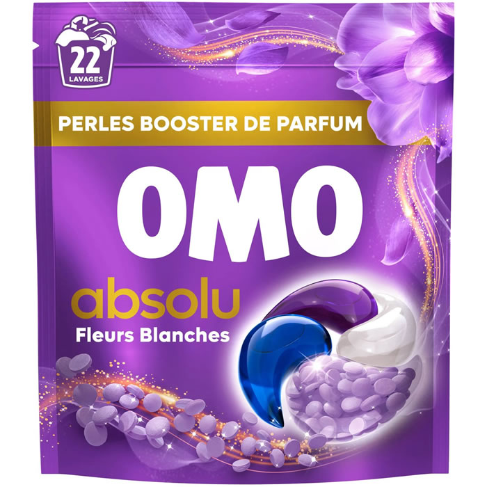 OMO Absolu Lessive capsule fleurs blanches 22 capsules