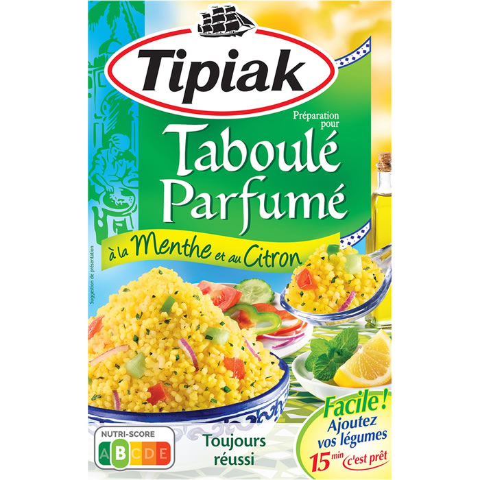 TIPIAK – Préparation pour taboulé parfumé à la menthe et au citron 2 x 175 g
