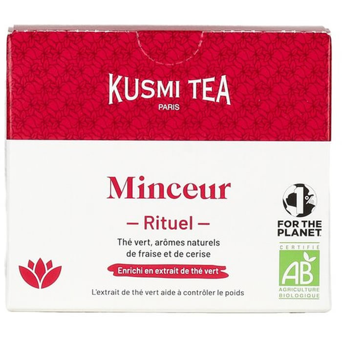 KUSMI TEA – Rituel minceur thé vert fraise et cerise bio (36g)