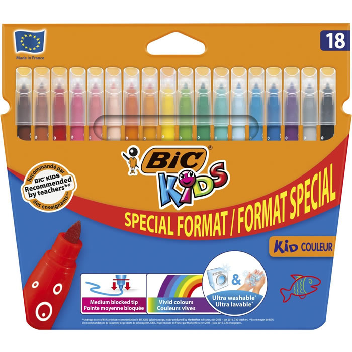 BIC Kids – Feutres de coloriage pointe moyenne x18