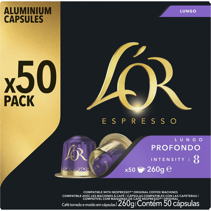 L’OR Espresso – Capsules de café allongé profondo N°8 50 capsules