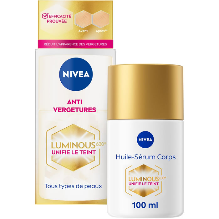 NIVEA Luminous 630 – Huile sérum corps anti-vergeture 100 ml