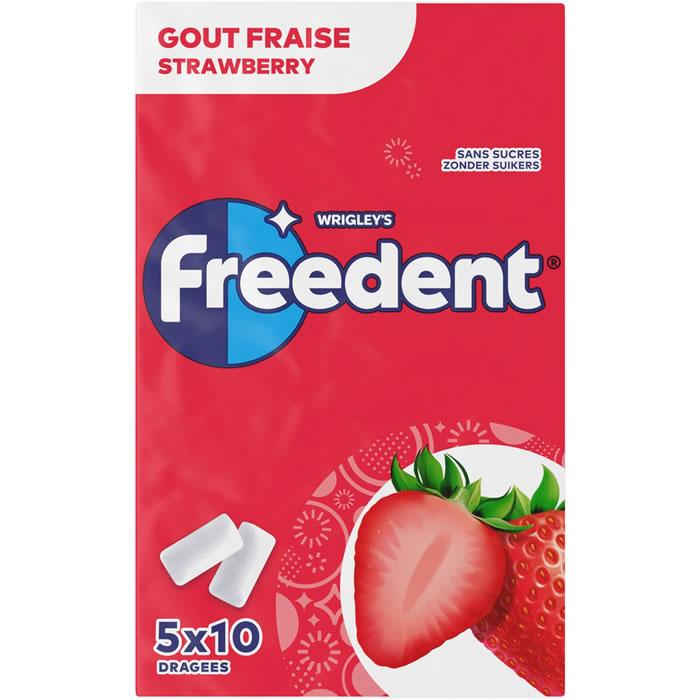FREEDENT Chewing-gum à la fraise 5x14g