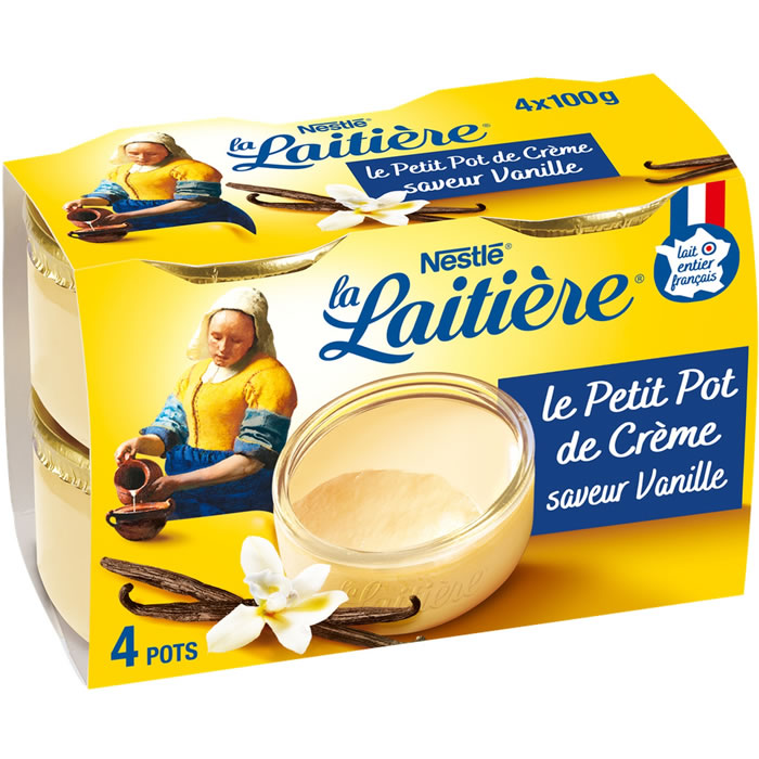 La Laitière Petit Pot de Crème – Crème dessert à la vanille 4x100g