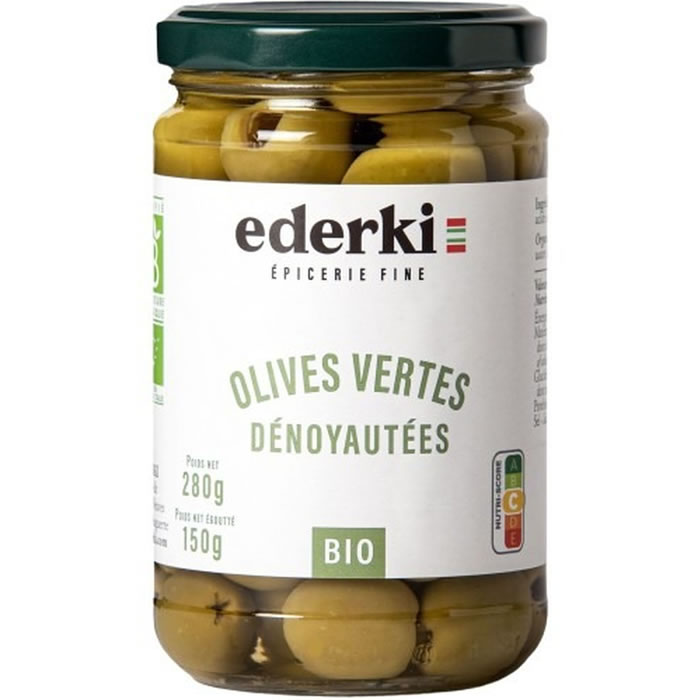 EDERKI – Olives vertes dénoyautées bio 150g