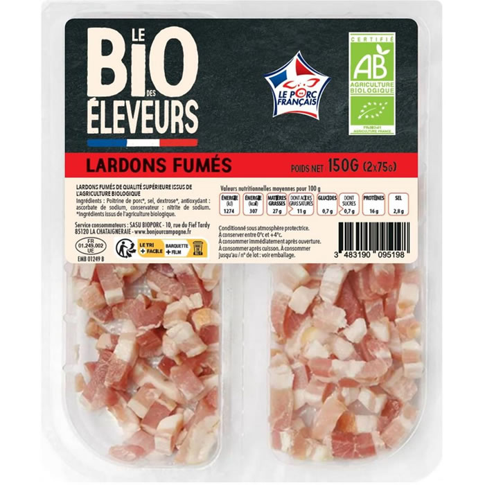 LE BIO DES ELEVEURS – Lardons fumés bio (2 x 75 g)