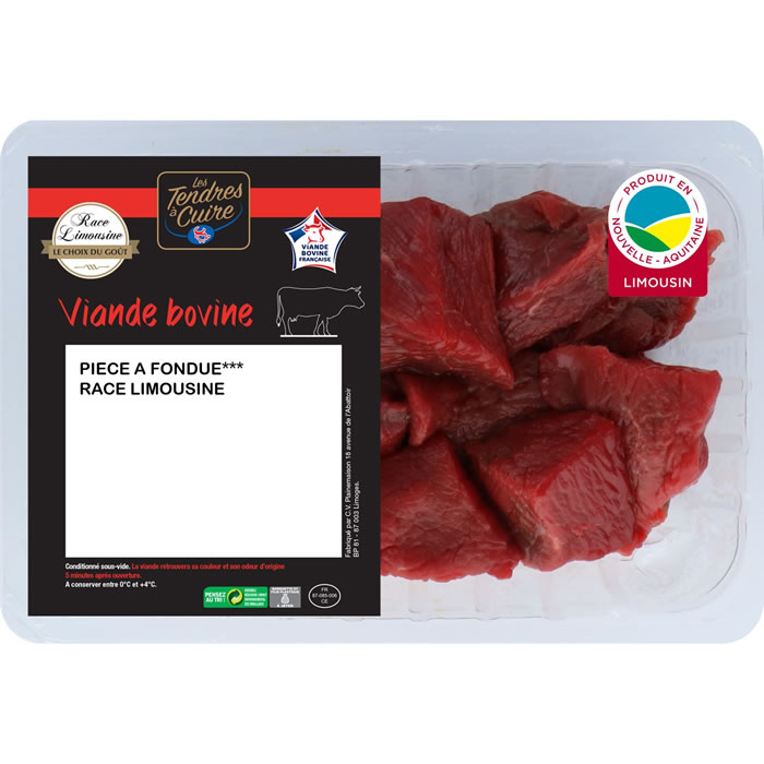 LES TENDRES A CUIRE – Cubes de boeuf *** race Limousine pour fondue 500 g