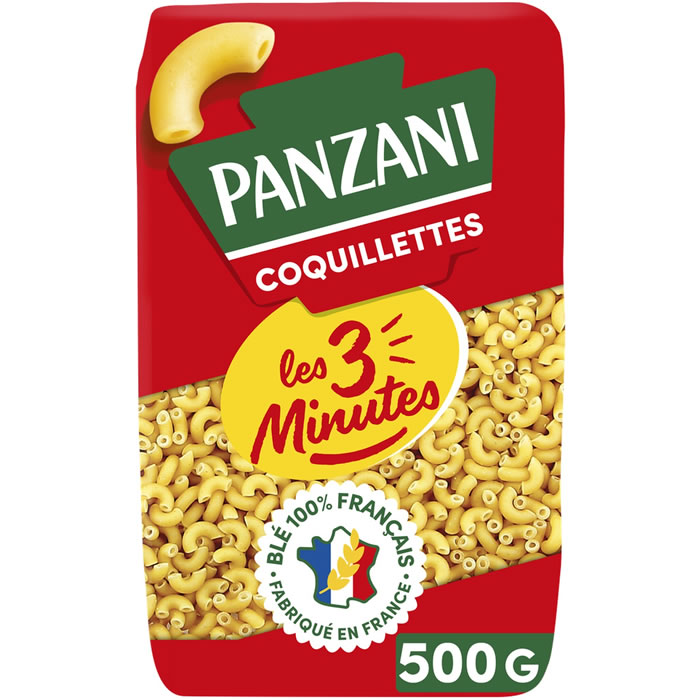 PANZANI Les 3 Minutes Coquillettes cuisson rapide 500g