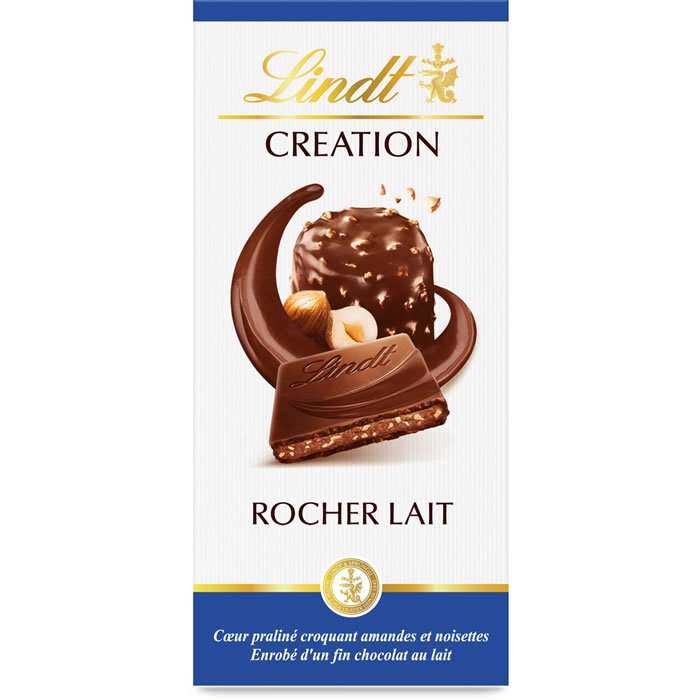 LINDT Création – Tablette de chocolat au lait aux noisettes 150g