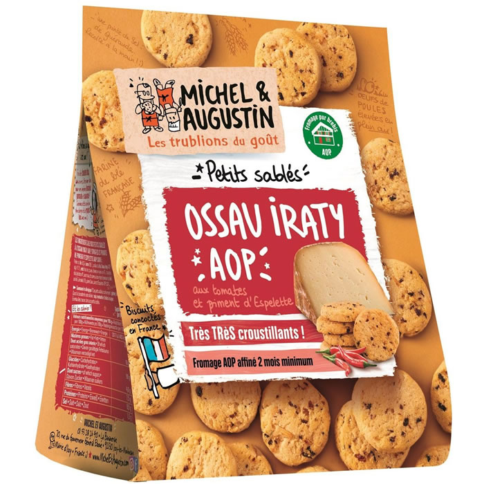 MICHEL & AUGUSTIN – Sablés apéritifs Ossau-Iraty, piment et tomates 100g