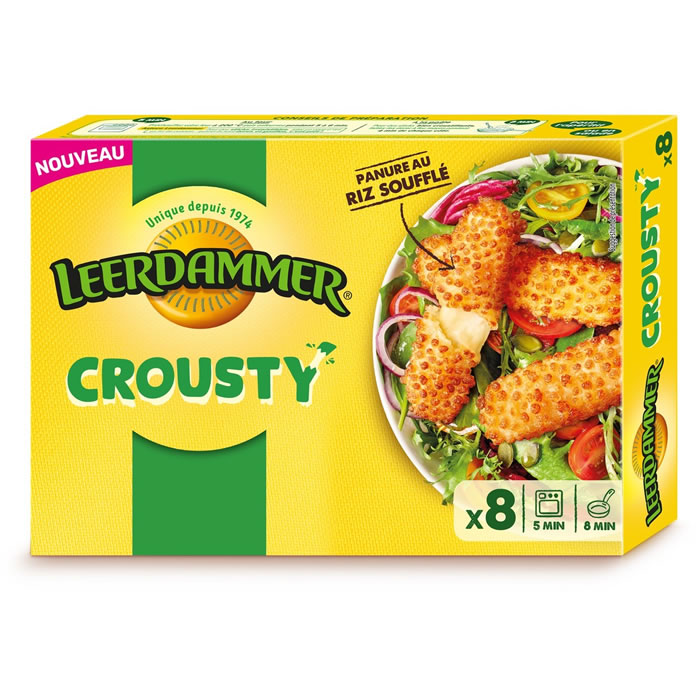 LEERDAMMER Crousty – Bouchées panées sticks au fromage 144g