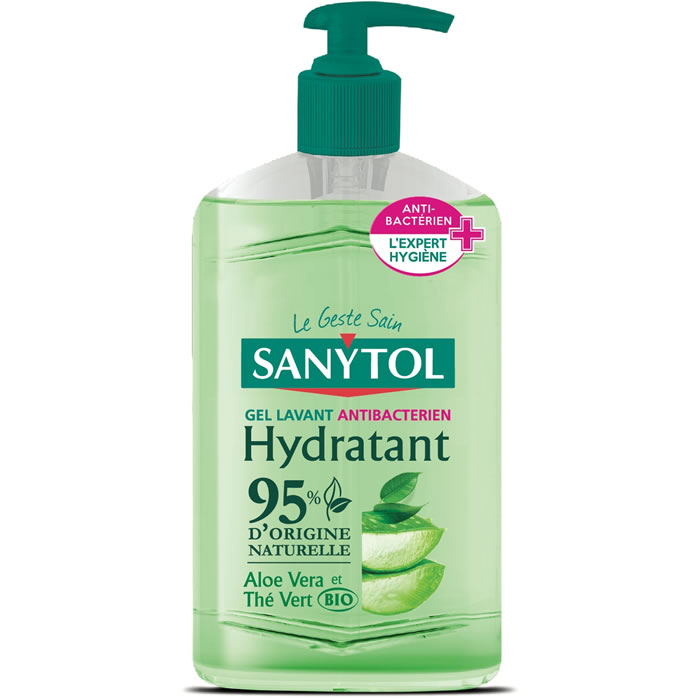 SANYTOL – Gel lavant mains anti-bactérien à l’aloe vera et thé vert 250 ml