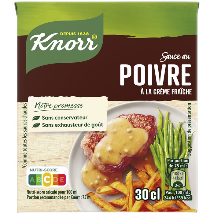 KNORR – Sauce au poivre à la crème fraîche – 30 cl