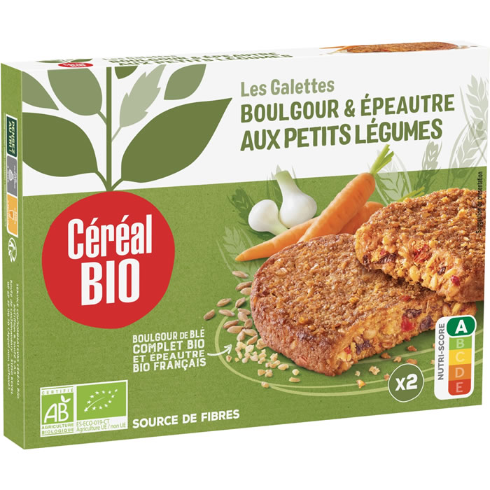 CEREAL BIO – Galettes boulgour et légumes du soleil bio 2x100g