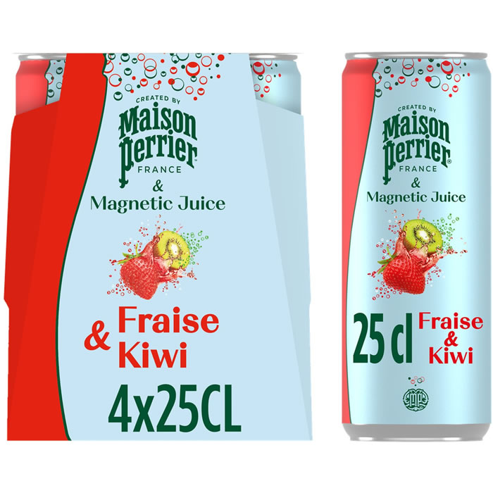 MAISON PERRIER Magnetic Juice – Boisson gazeuse à la fraise et kiwi 4 x 25 cl